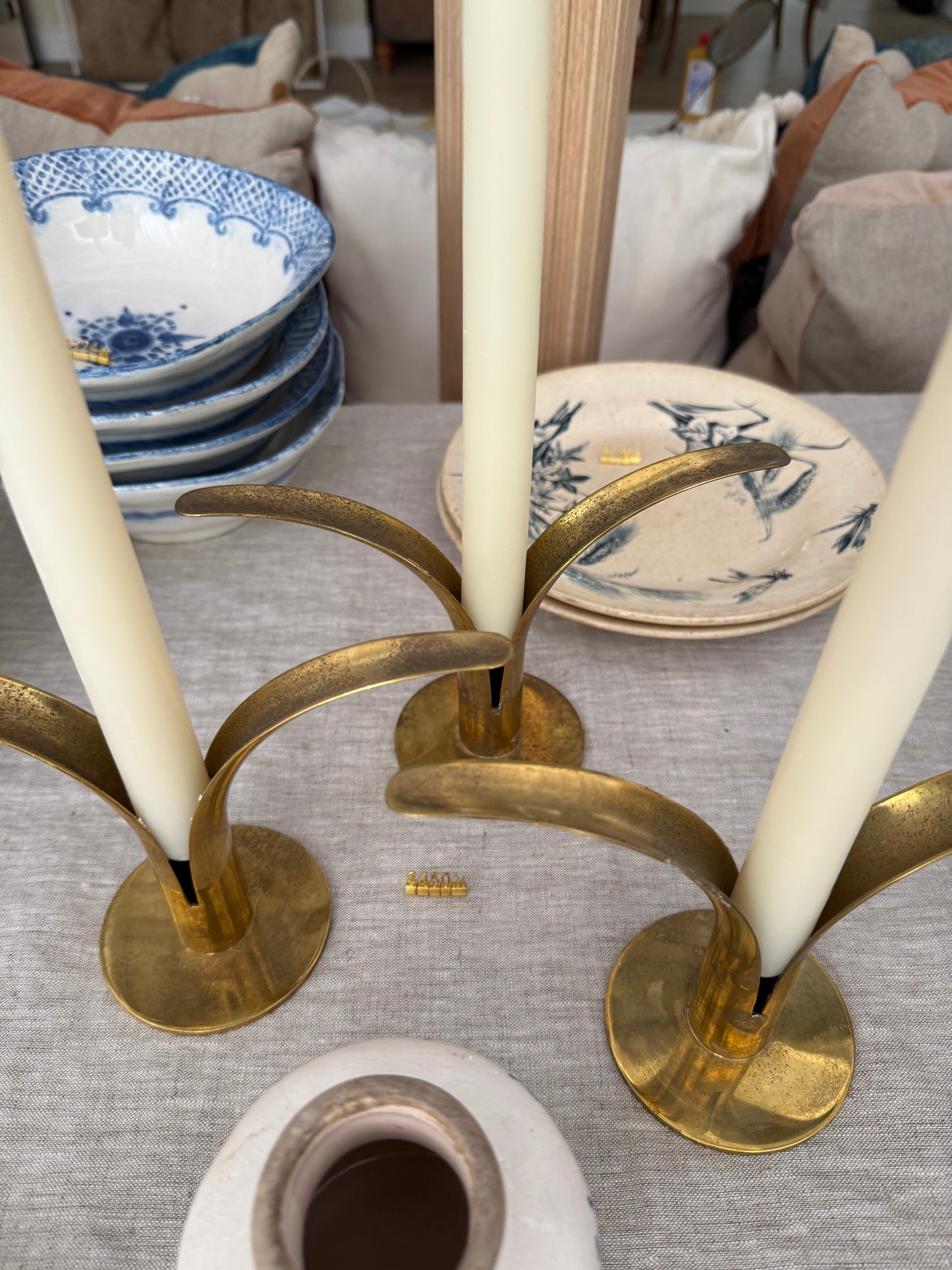 Skultuna brass candle holder set of 3