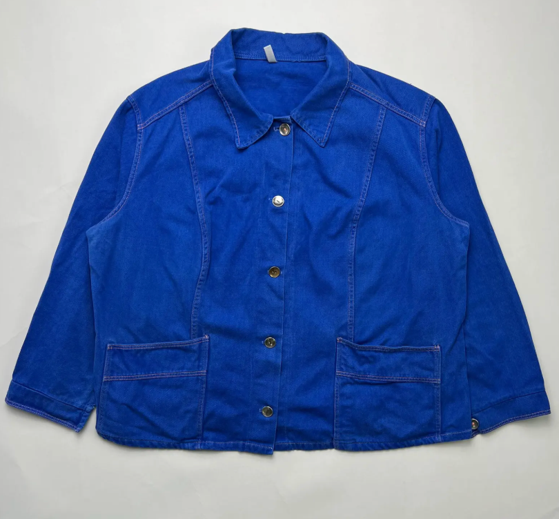 French Work Chore Jacket Vintage Bleu De Travail Xs Small 20