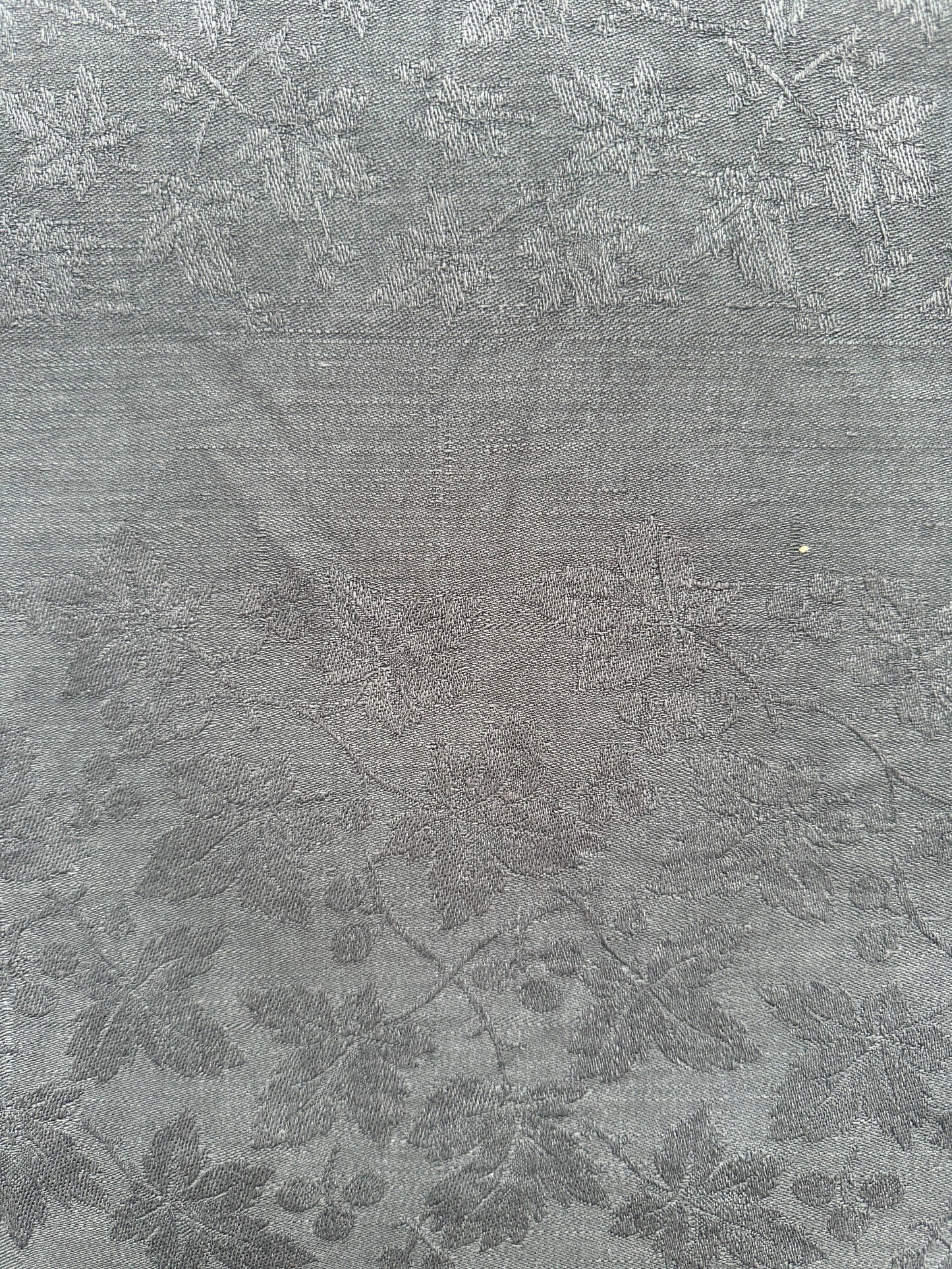 Antique Damask Tablecloth in Carbon Gray – Vintage Linen Tablecloth for Dining | 170x200 cm