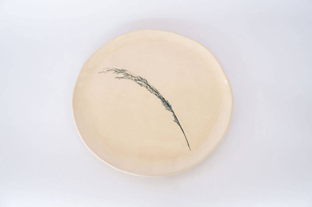 Handmade Ceramic Dinner Plate from Portugal – Hand Painted Floral Design | Artisanal Stoneware