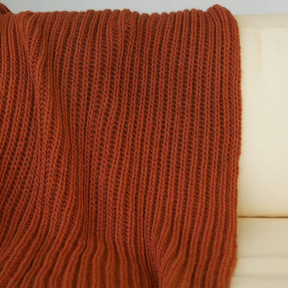 CANNES - Chunky-knit wool throw blanket