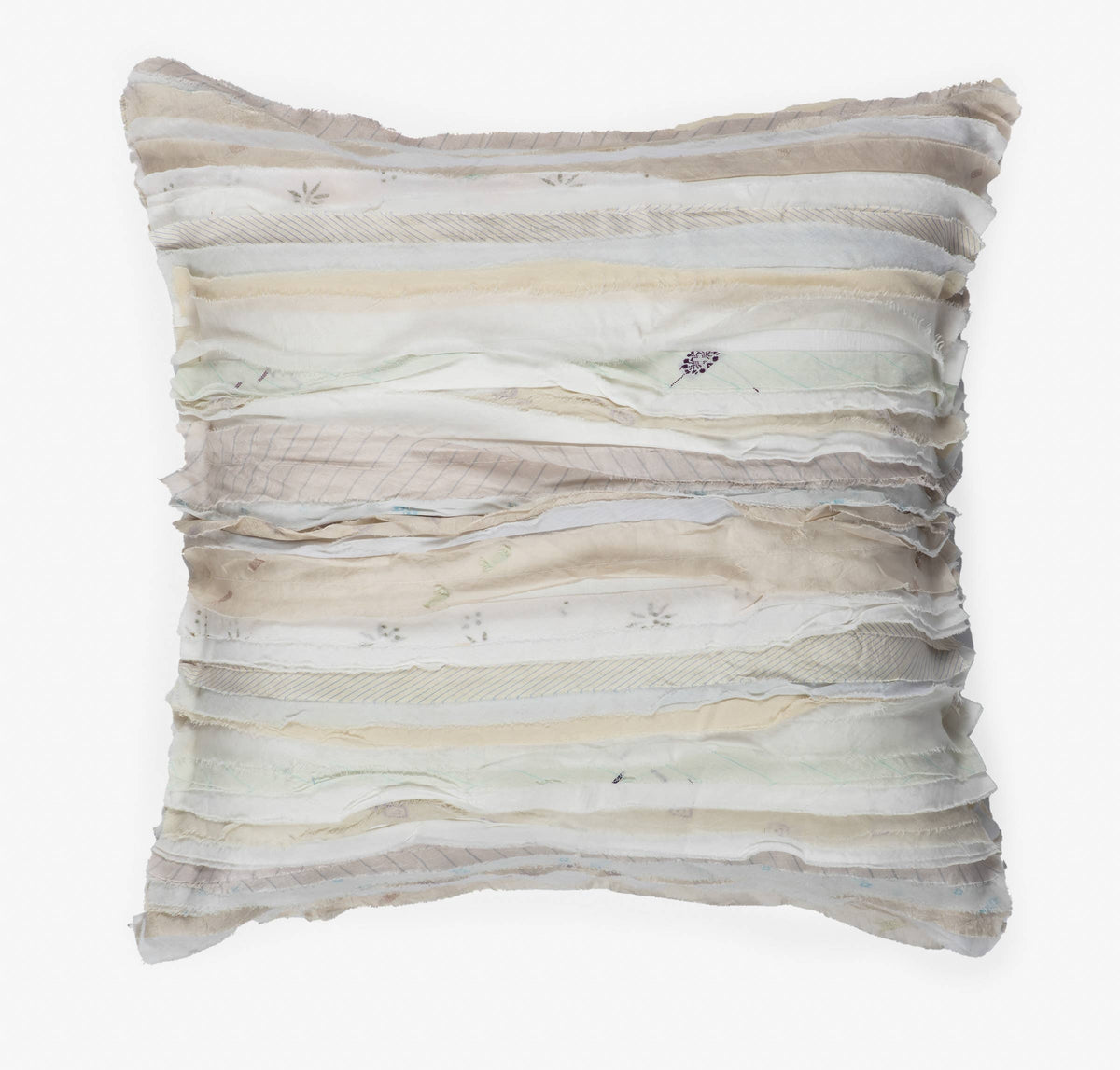 Wavy stripe cushion, white
