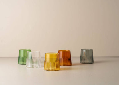 Kairos Water Glass Set, Dark Amber
