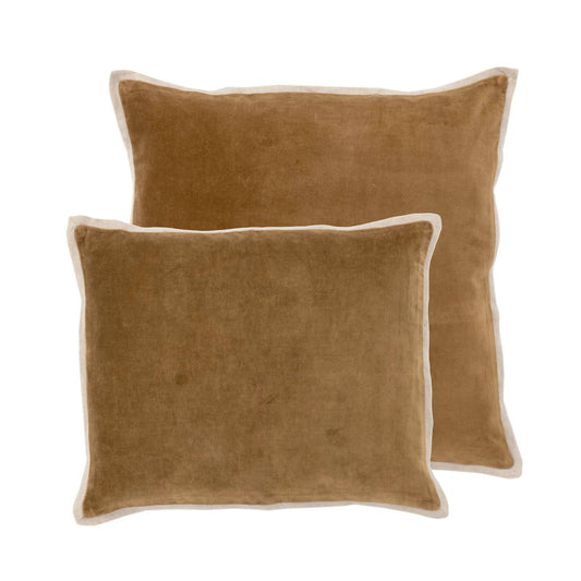 Gehry velvet and linen decorative pillow cover, sand