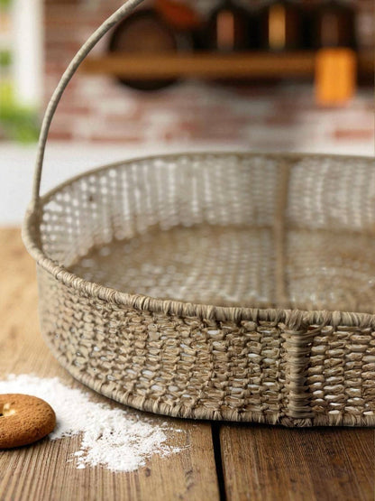 Handwoven Moroccan Raffia Oval Basket