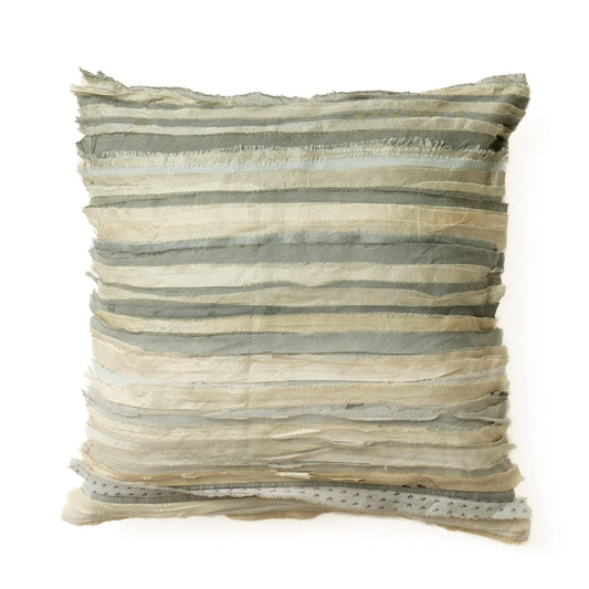 Gray mist ombre wavy stripe cushion