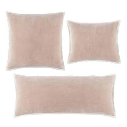 Gehry velvet and linen decorative pillow cover, stone
