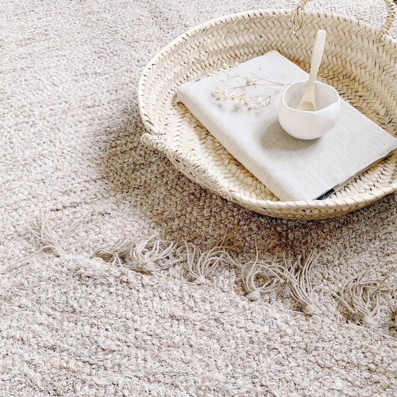 Moroccan Hand-Woven Flat Basket