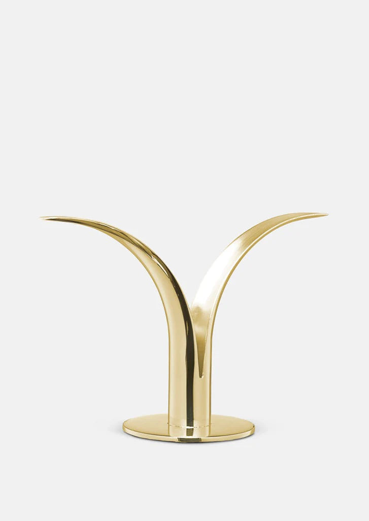 Skultuna Brass Candle Holder w/Glass Tube Lilly Liljan Vintage