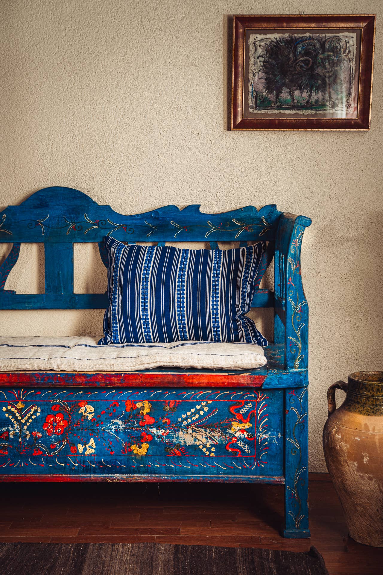 Bedroll Antique handwoven hemp, Hungarian grain sack - BR28