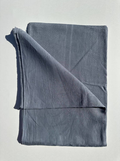 Vintage French Damask Tablecloth, Dove Gray