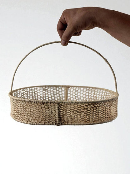Handwoven Moroccan Raffia Oval Basket