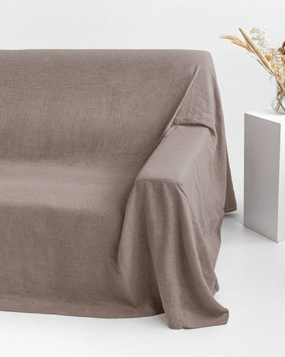 Linen Couch Cover, Mocha