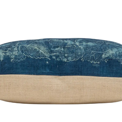 Antique Dyed Indigo Throw Pillow, Hungary