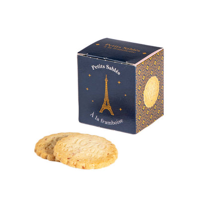 Raspberry Chip French Shortbread Cookies | Tour Eiffel Cube
