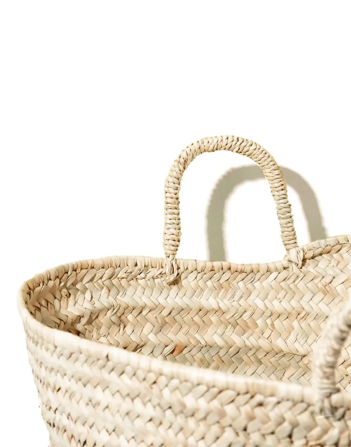 Woven Shopping Basket, French Market Basket Handmade in Morocco