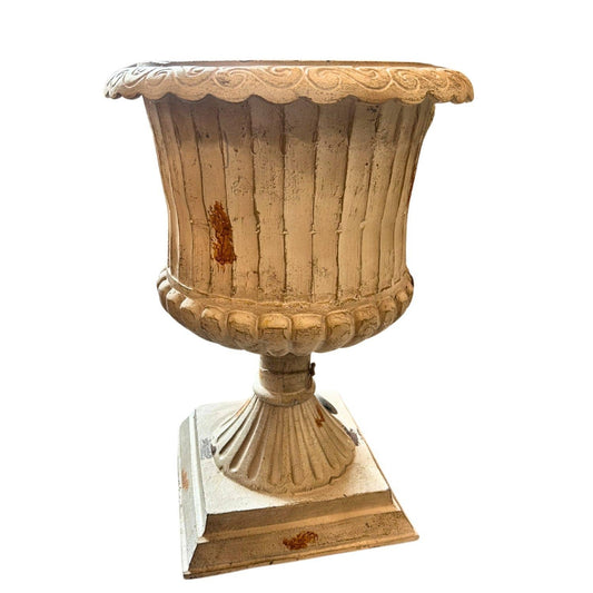Cast Aluminum Slender French Urn 23.25" x 14.25- Whitewashed