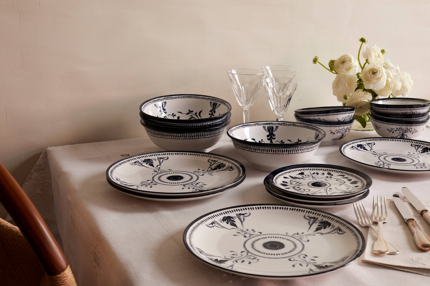 Lemieux et Cie Bruges Porcelain Dinnerware Set - Blue