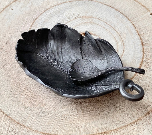 Michael Michaud Feather Salt Dish, Gunmetal