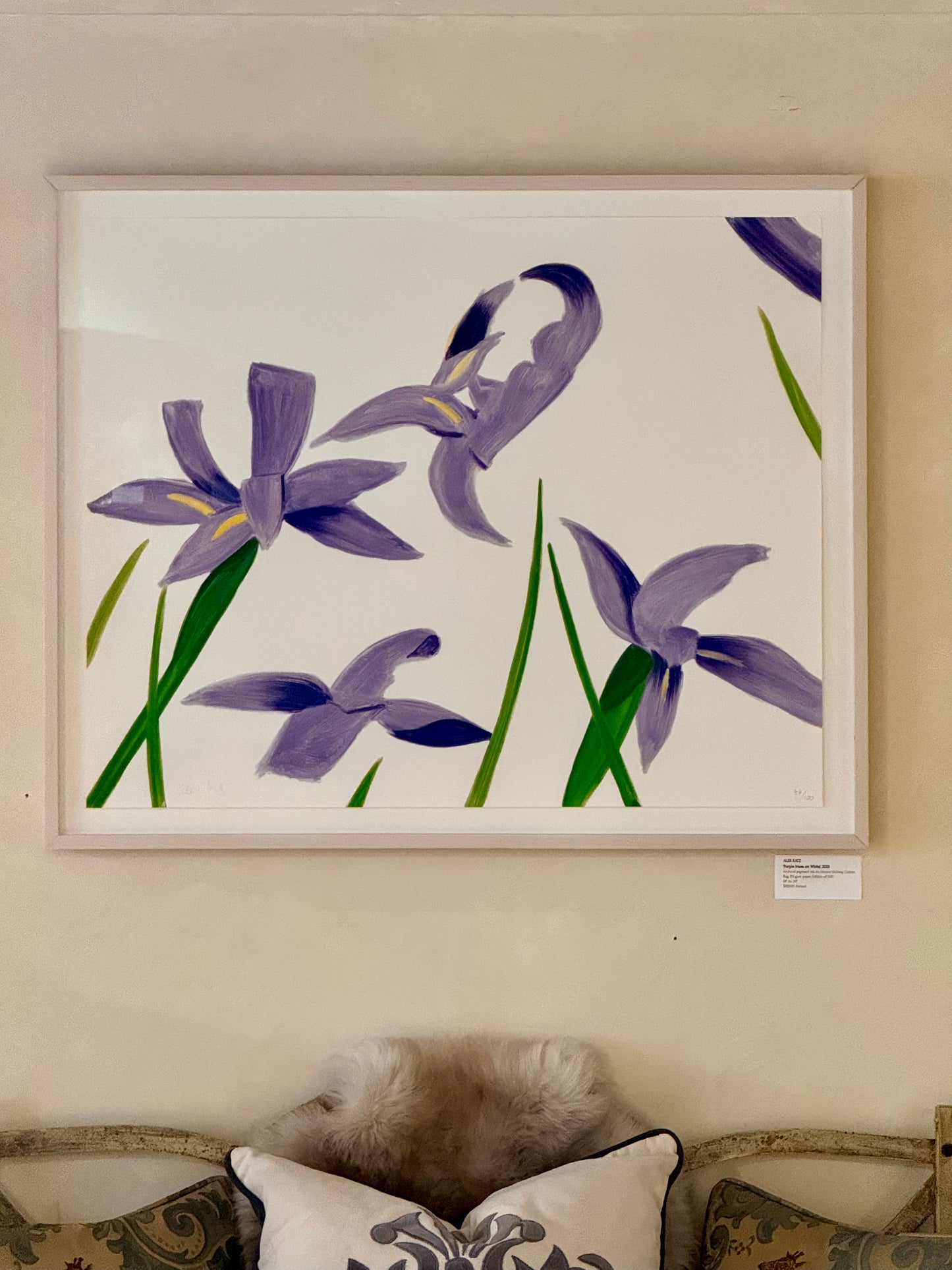 ALEX KATZ ‘Purple Irises on White’, 2023 Original Artwork
