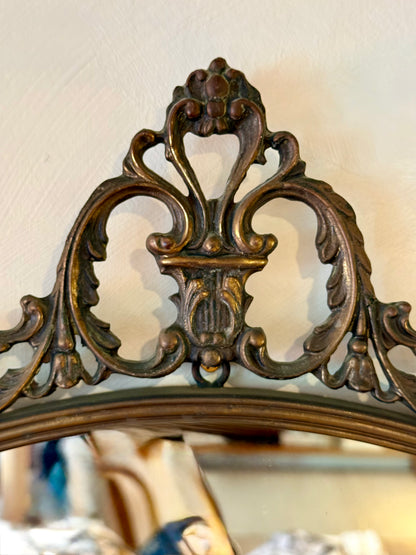 Italian Rococo Revival Cast Brass Mirror, c. 1930-1950