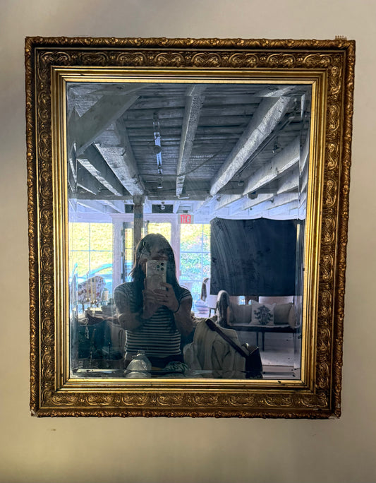 Antique French Giltwood Mirror, 19th Century Louis Philippe Style with Original Aged Glass