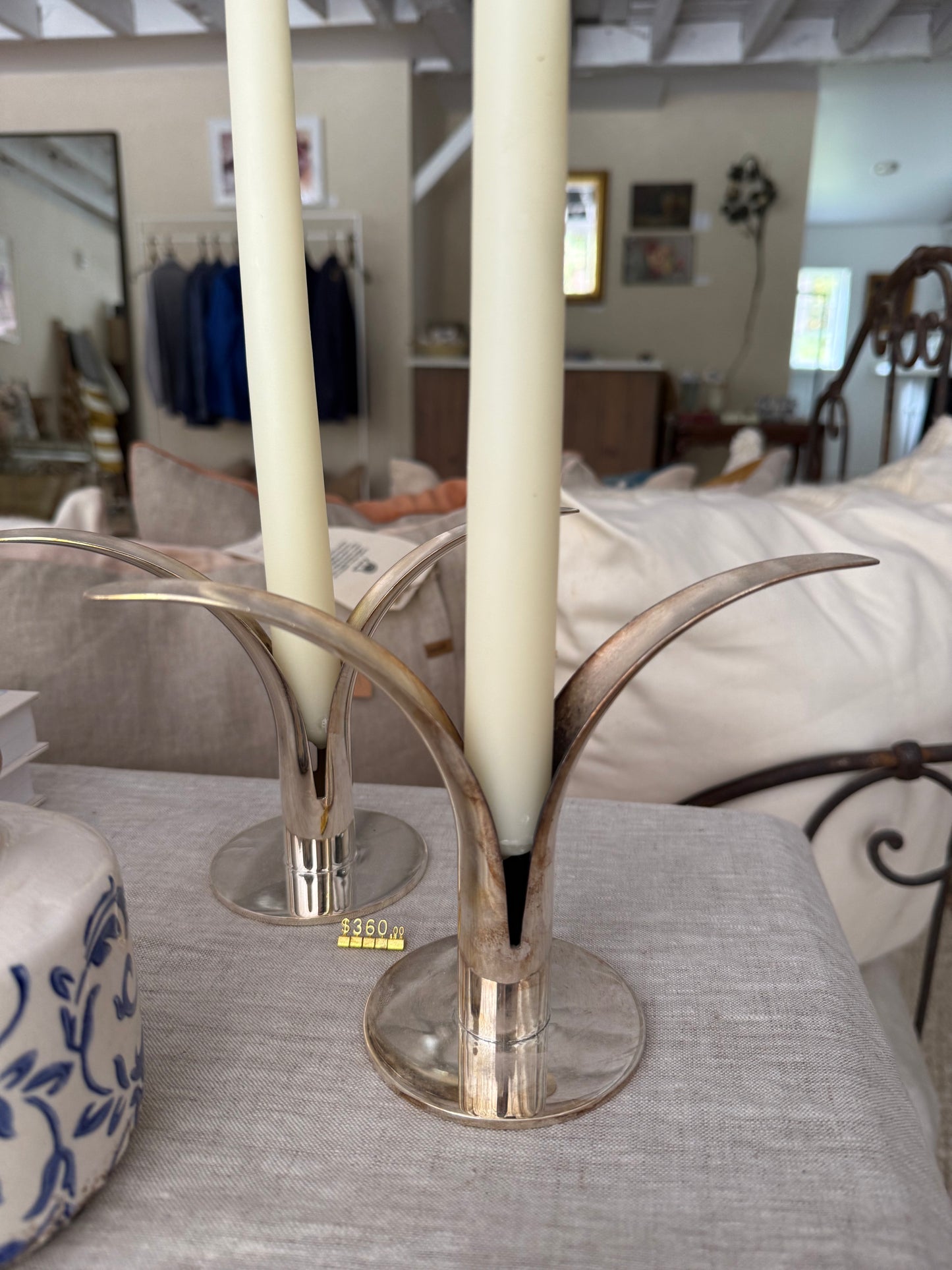 Skultuna Silver Lily Candle holder Set