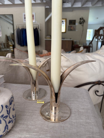 Skultuna Silver "Lily" Candle Holder, Set of 2