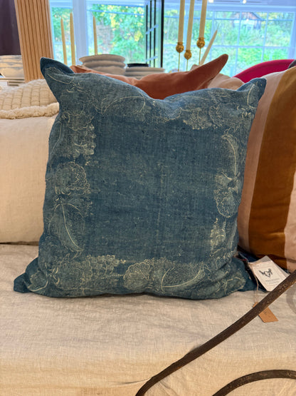 Antique Dyed Indigo Throw Pillow, Hungary