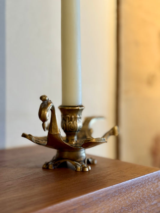 Vintage Bronze Peacock Candle Holder