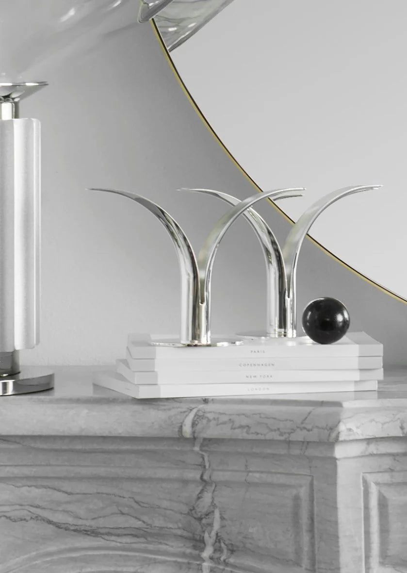 Skultuna Silver Lily Candle holder Set