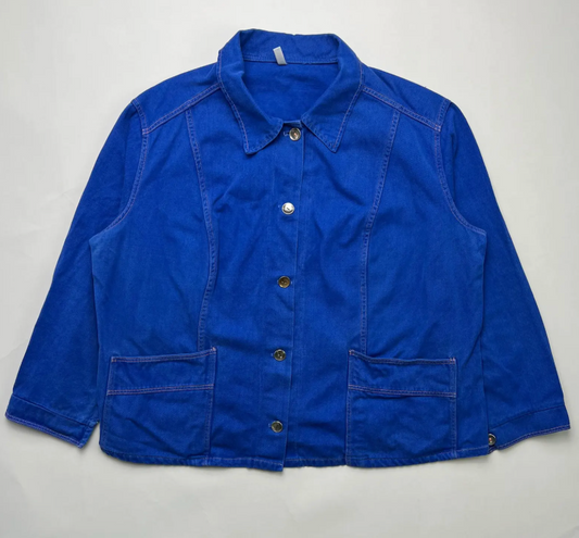 French Work Chore Jacket Vintage Bleu De Travail Xs Small 20