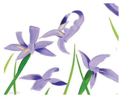 ALEX KATZ ‘Purple Irises on White’, 2023 Original Artwork