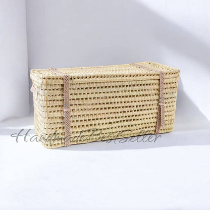 Handcrafted Wicker Trunk with Leather Handles