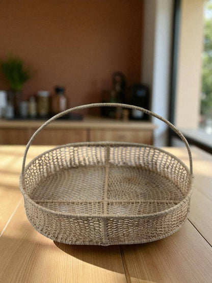 Handwoven Moroccan Raffia Oval Basket