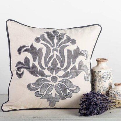 Velvet Applique Throw Pillow Cover