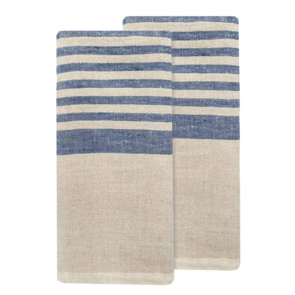 Brittany Tea Towels, Natural & Blue, Set of 2