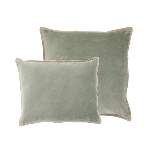 Gehry velvet and linen decorative pillow cover, desert sage