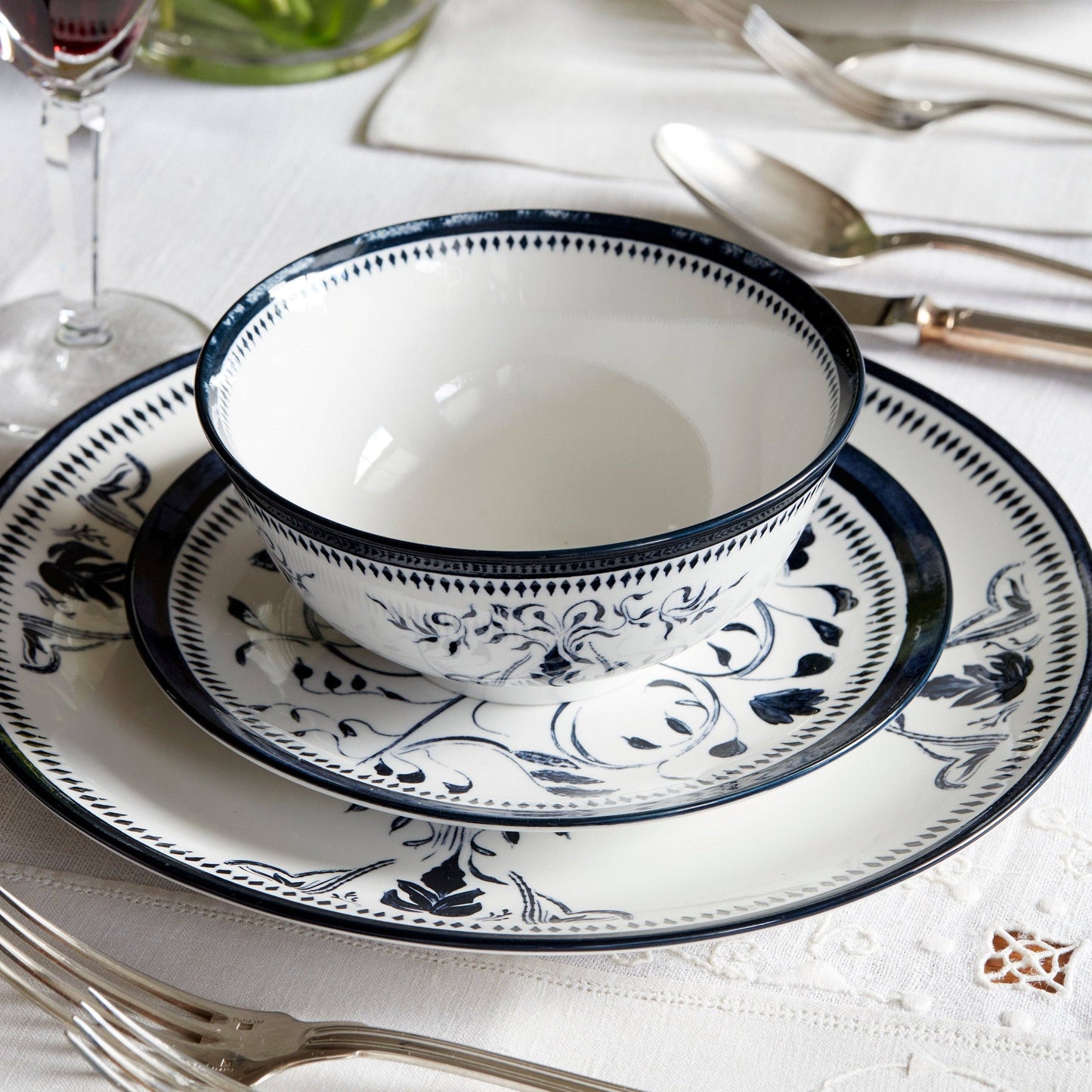 Lemieux et Cie Bruges Porcelain Dinnerware Set - Blue