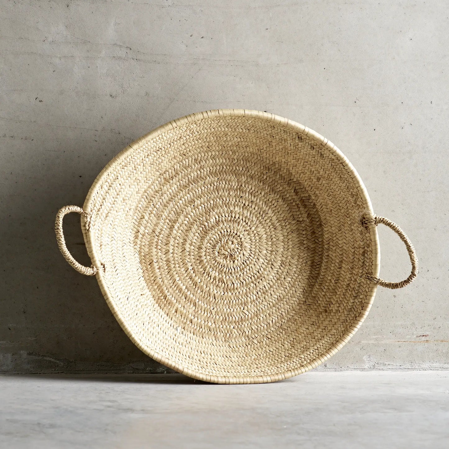 Moroccan Hand-Woven Flat Basket