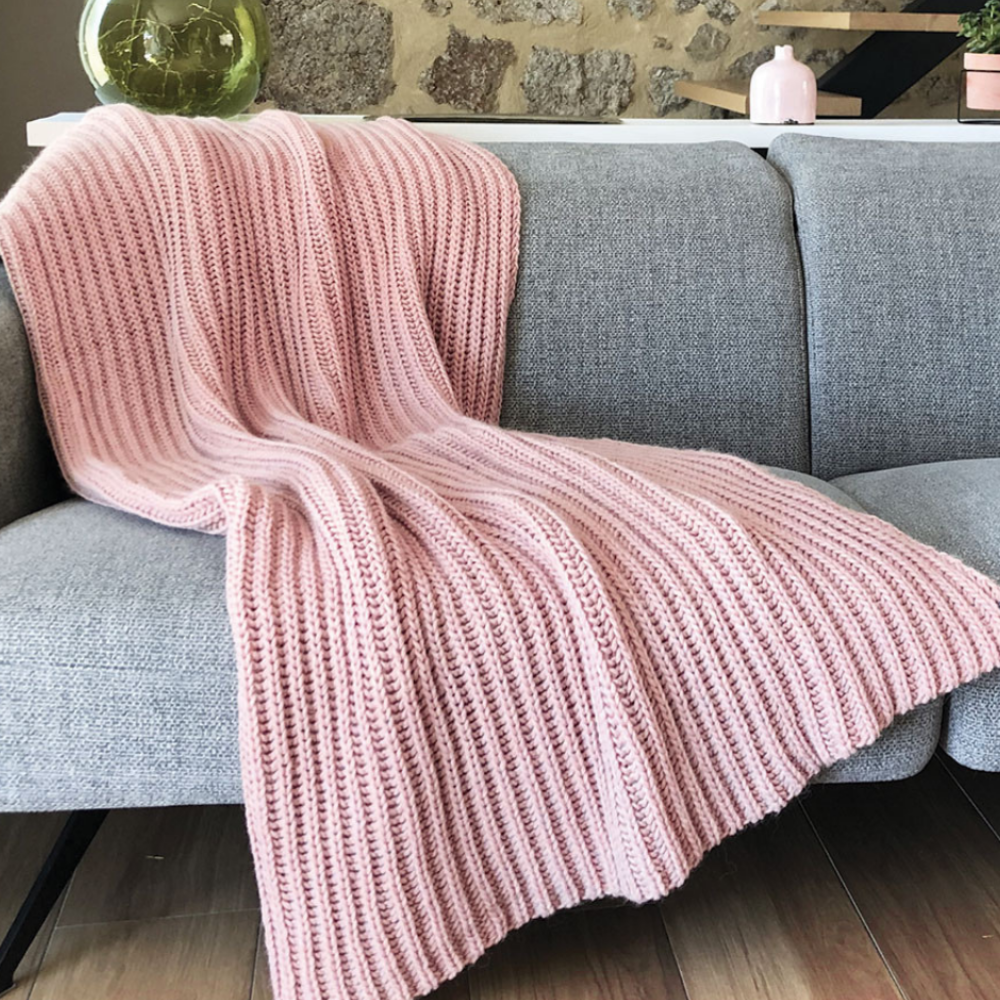 CANNES - Chunky-knit wool throw blanket