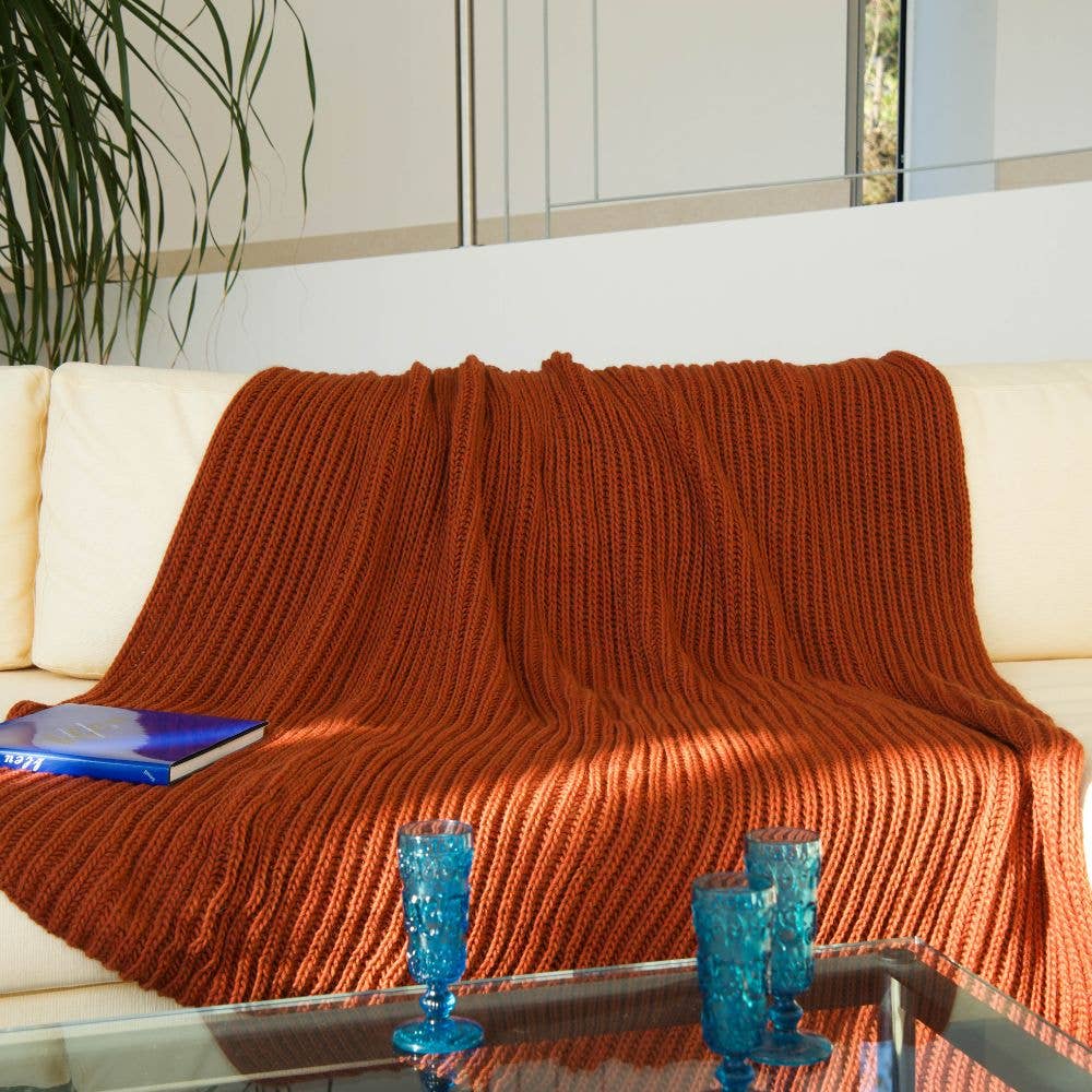 CANNES - Chunky-knit wool throw blanket