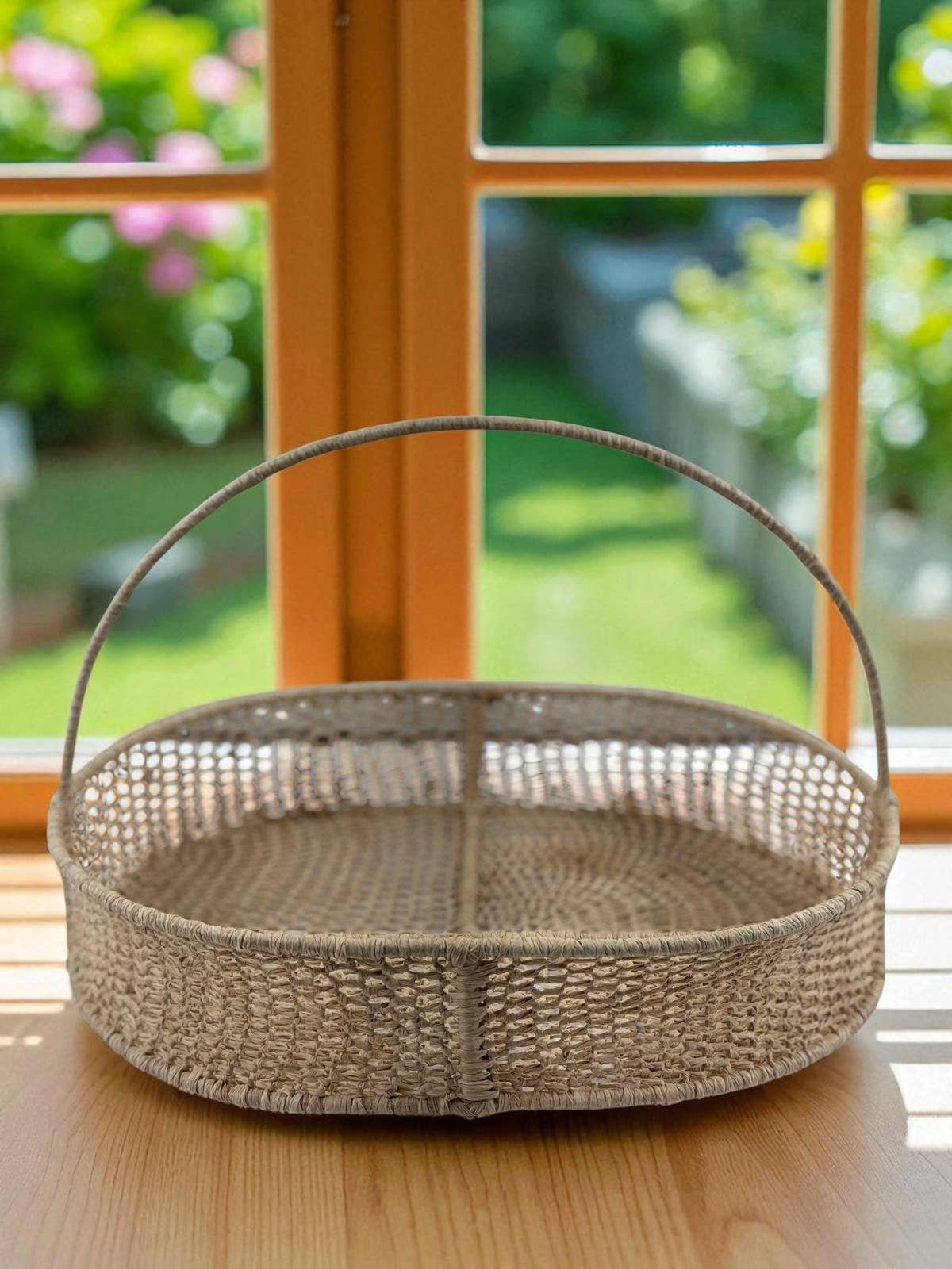 Handwoven Moroccan Raffia Oval Basket