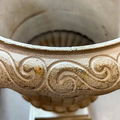 Cast Aluminum Whitewashed French Urn