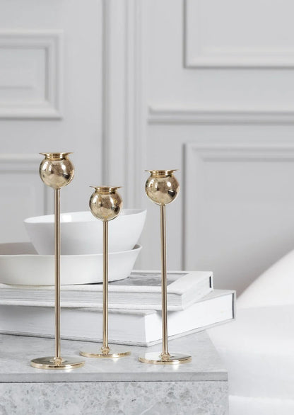 Skultuna Brass "Tulip" Candle Holders, Set of 3